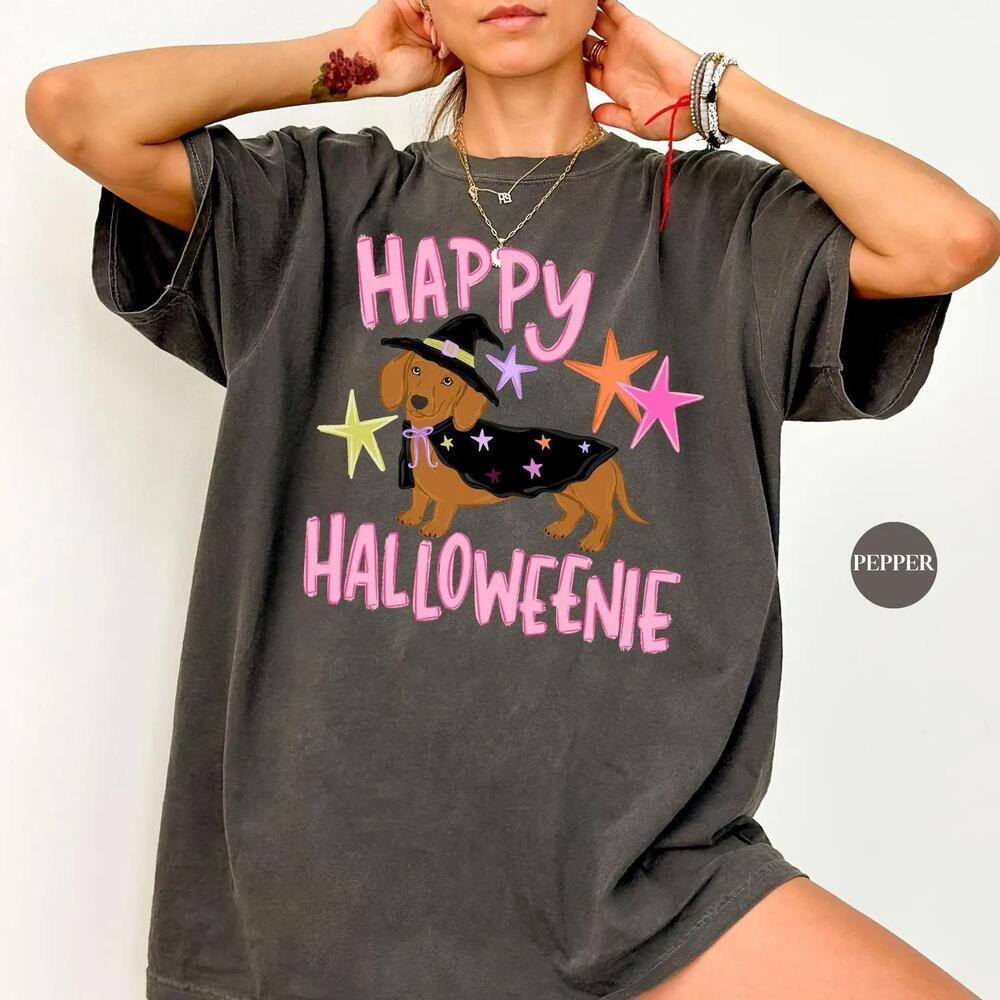 Happy Halloween Shirt Funny Halloweenie Tshirt Dachshund Shirt